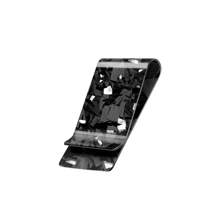 Cash Clip | Silver Forged Carbon Fiber