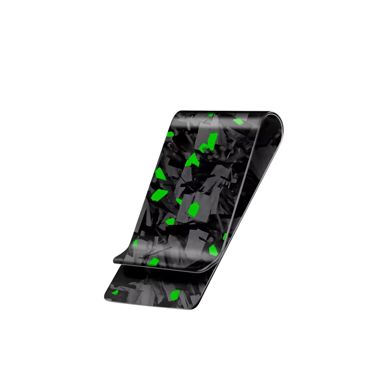 Cash Clip | Green Forged Carbon Fiber