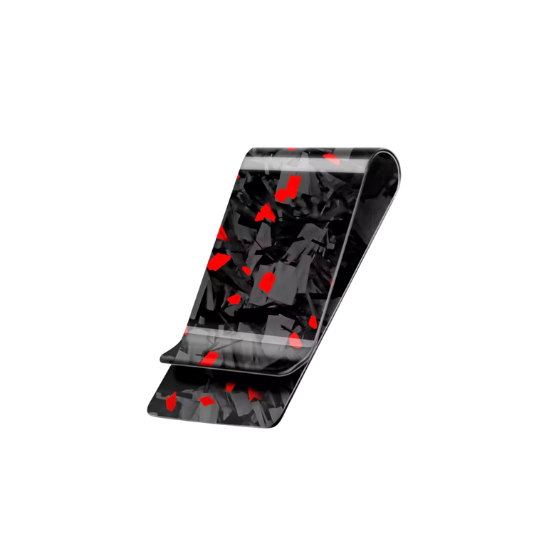Cash Clip | Red Forged Carbon Fiber