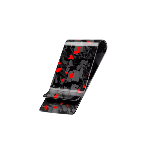 Cash Clip | Red Forged Carbon Fiber