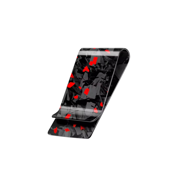 Cash Clip | Red Forged Carbon Fiber