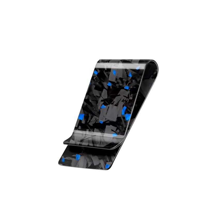 Cash Clip | Blue Forged Carbon Fiber