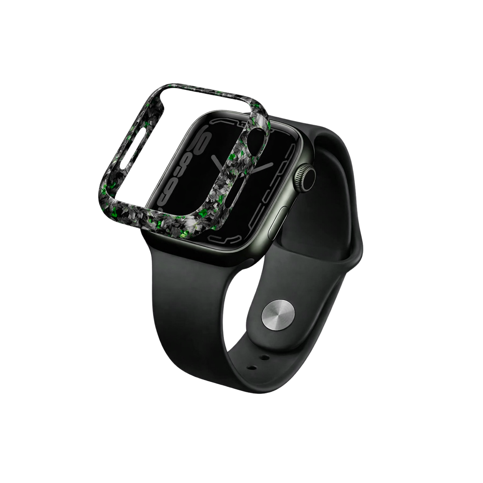 Forged Carbon Fiber Apple Watch Case | Green Fragment