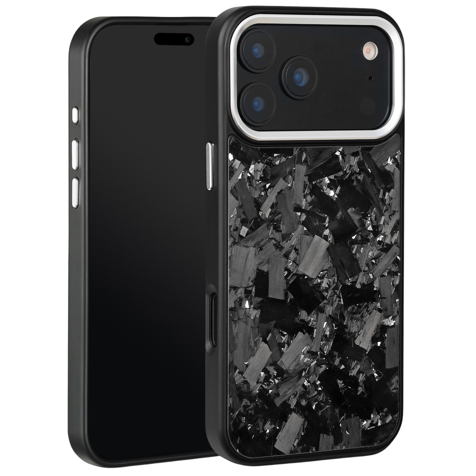 Forged Carbon iPhone Case – Silver Large Fragment | Forge Series V2