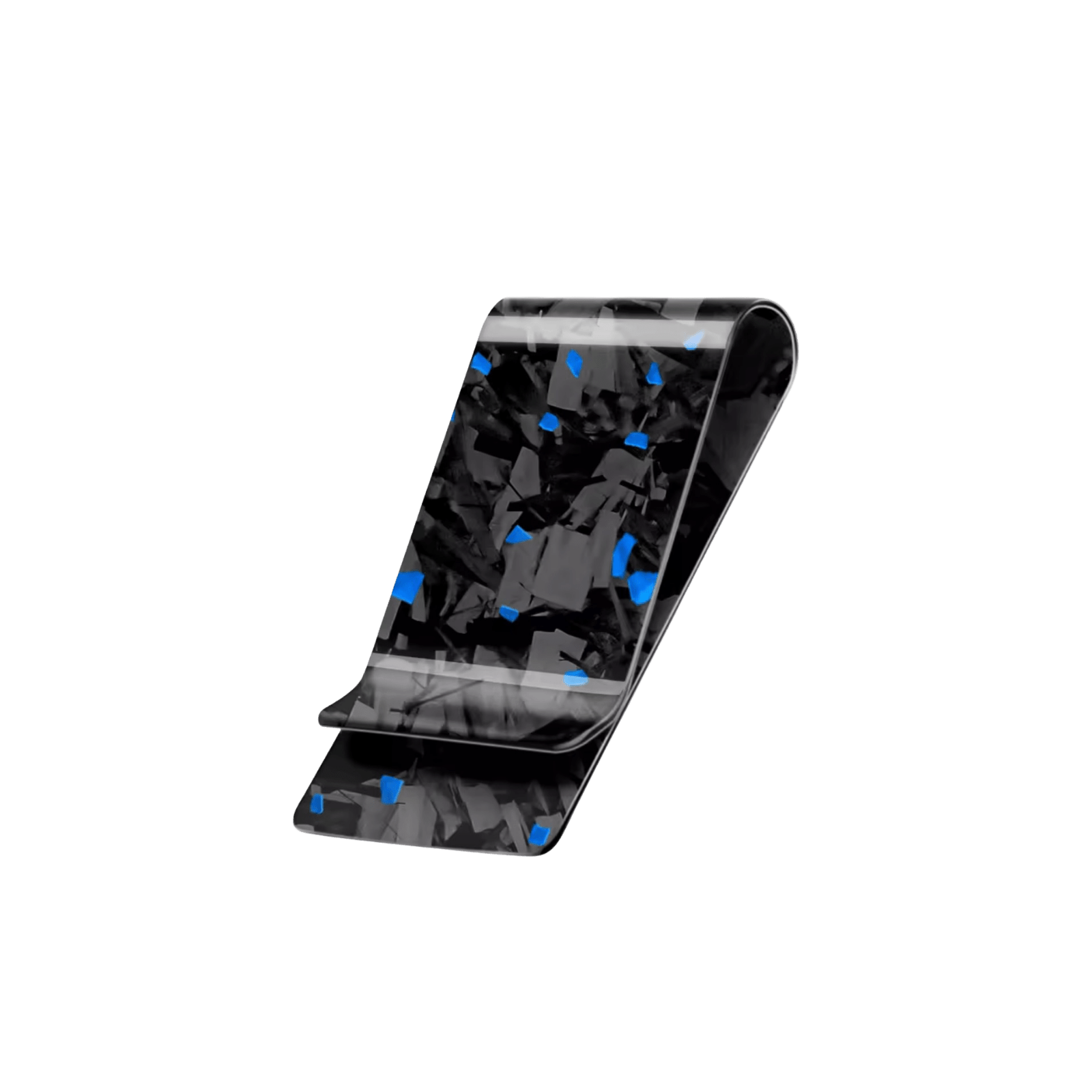 Cash Clip | Blue Forged Carbon Fiber - Pristine Carbon