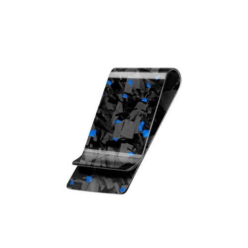 Cash Clip | Blue Forged Carbon Fiber - Pristine Carbon