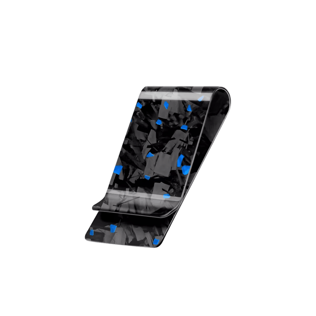 Cash Clip | Blue Forged Carbon Fiber - Pristine Carbon