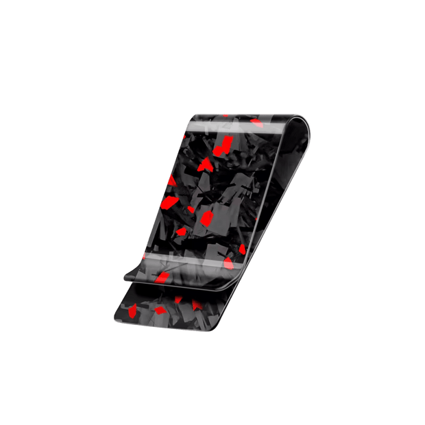 Cash Clip | Red Forged Carbon Fiber - Pristine Carbon