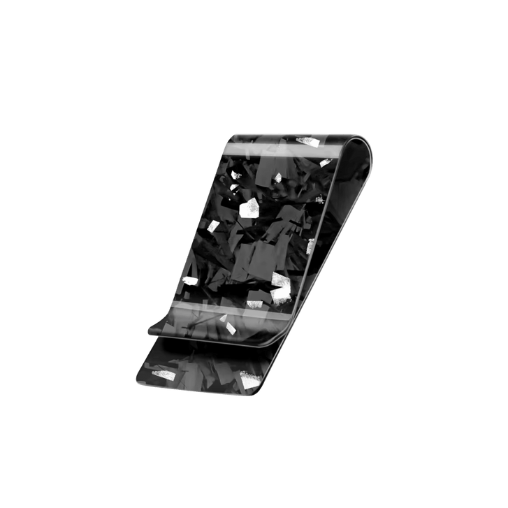 Cash Clip | Silver Forged Carbon Fiber - Pristine Carbon