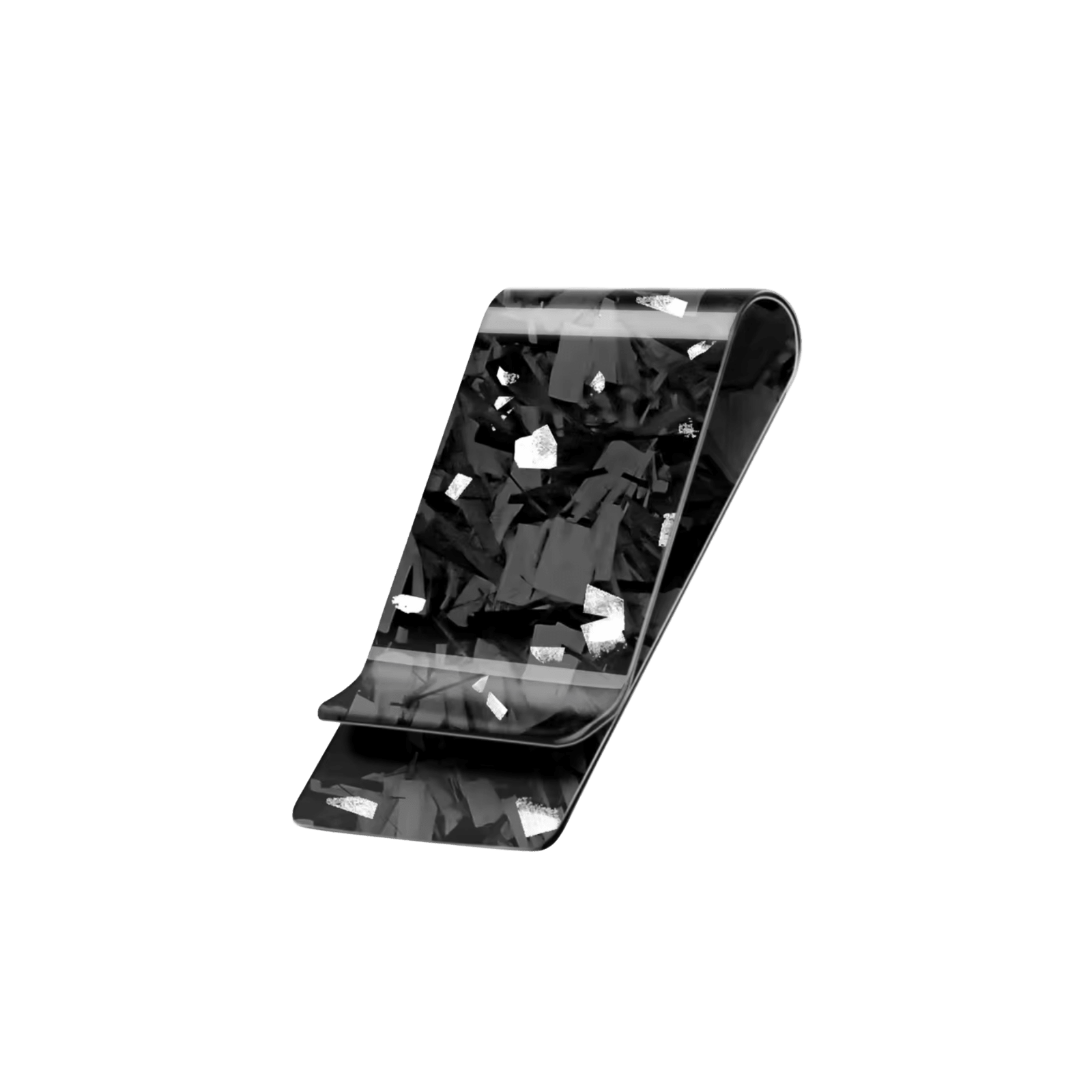 Cash Clip | Silver Forged Carbon Fiber - Pristine Carbon