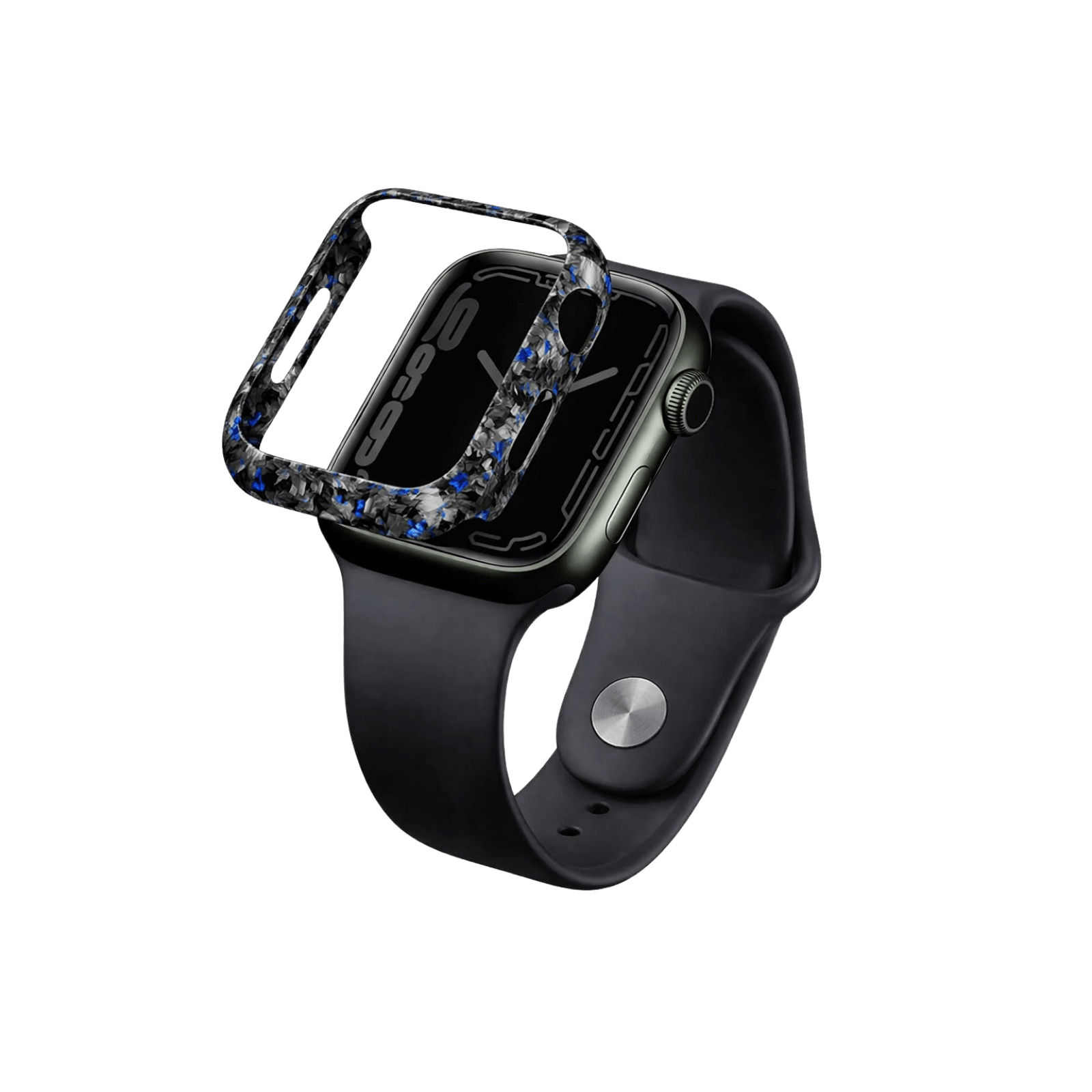 Forged Carbon Fiber Apple Watch Case | Blue Fragment - Pristine Carbon