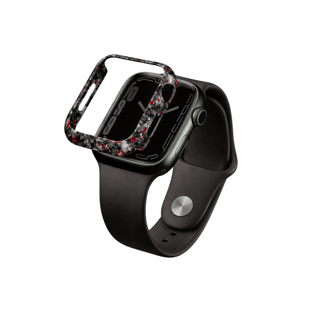 Forged Carbon Fiber Apple Watch Case | Red Fragment - Pristine Carbon