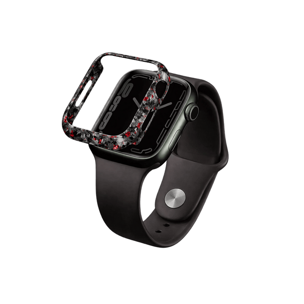 Forged Carbon Fiber Apple Watch Case | Red Fragment - Pristine Carbon