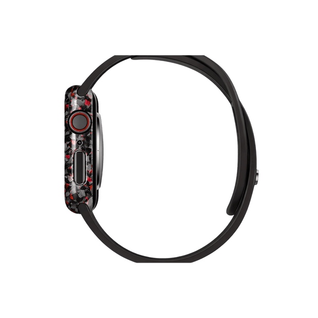 Forged Carbon Fiber Apple Watch Case | Red Fragment - Pristine Carbon