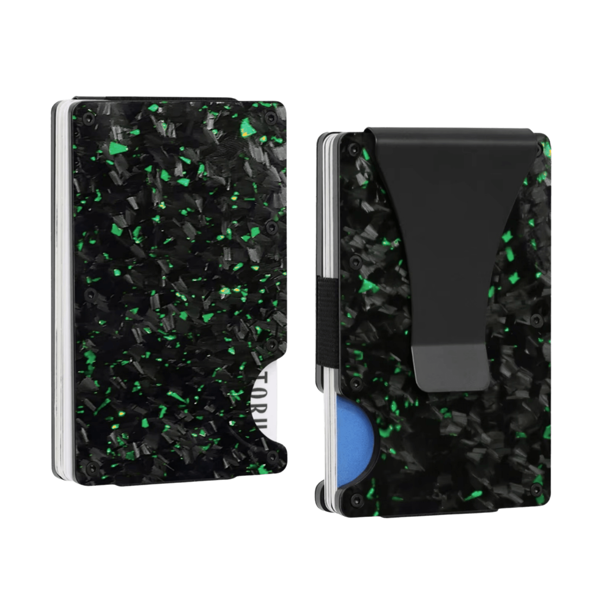 Forged Carbon Fiber Card Holder | Green Fragment - Pristine Carbon
