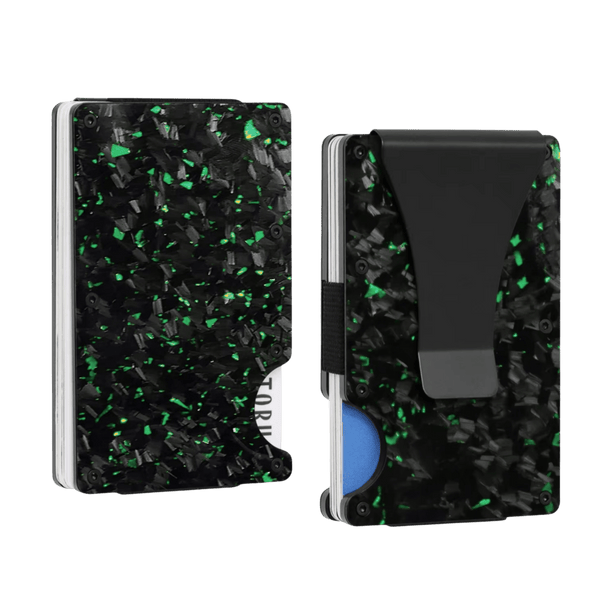 Forged Carbon Fiber Card Holder | Green Fragment - Pristine Carbon