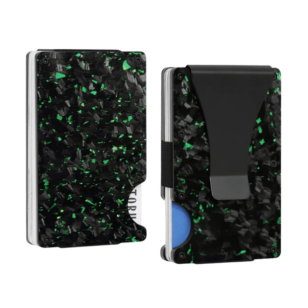 Forged Carbon Fiber Card Holder | Green Fragment - Pristine Carbon
