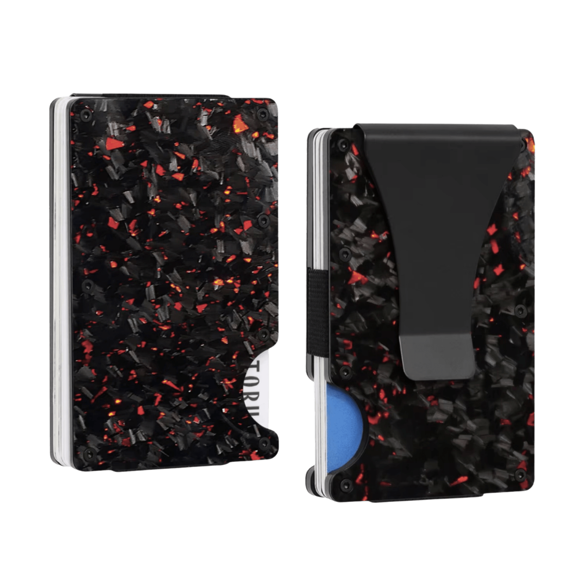 Forged Carbon Fiber Card Holder | Red Fragment - Pristine Carbon