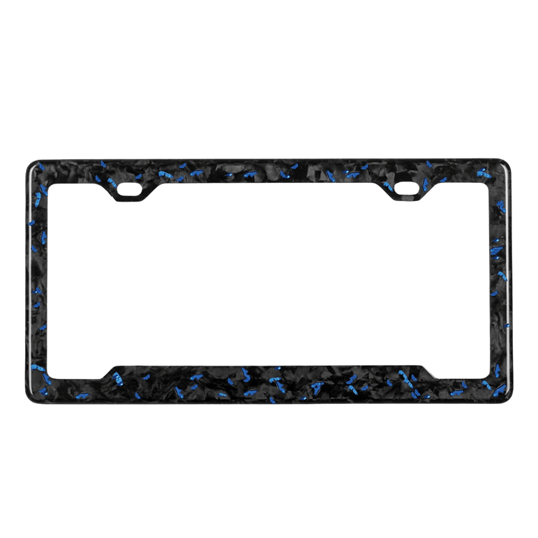 Forged Carbon Fiber License Plate Frame | Blue Fragment - Pristine Carbon