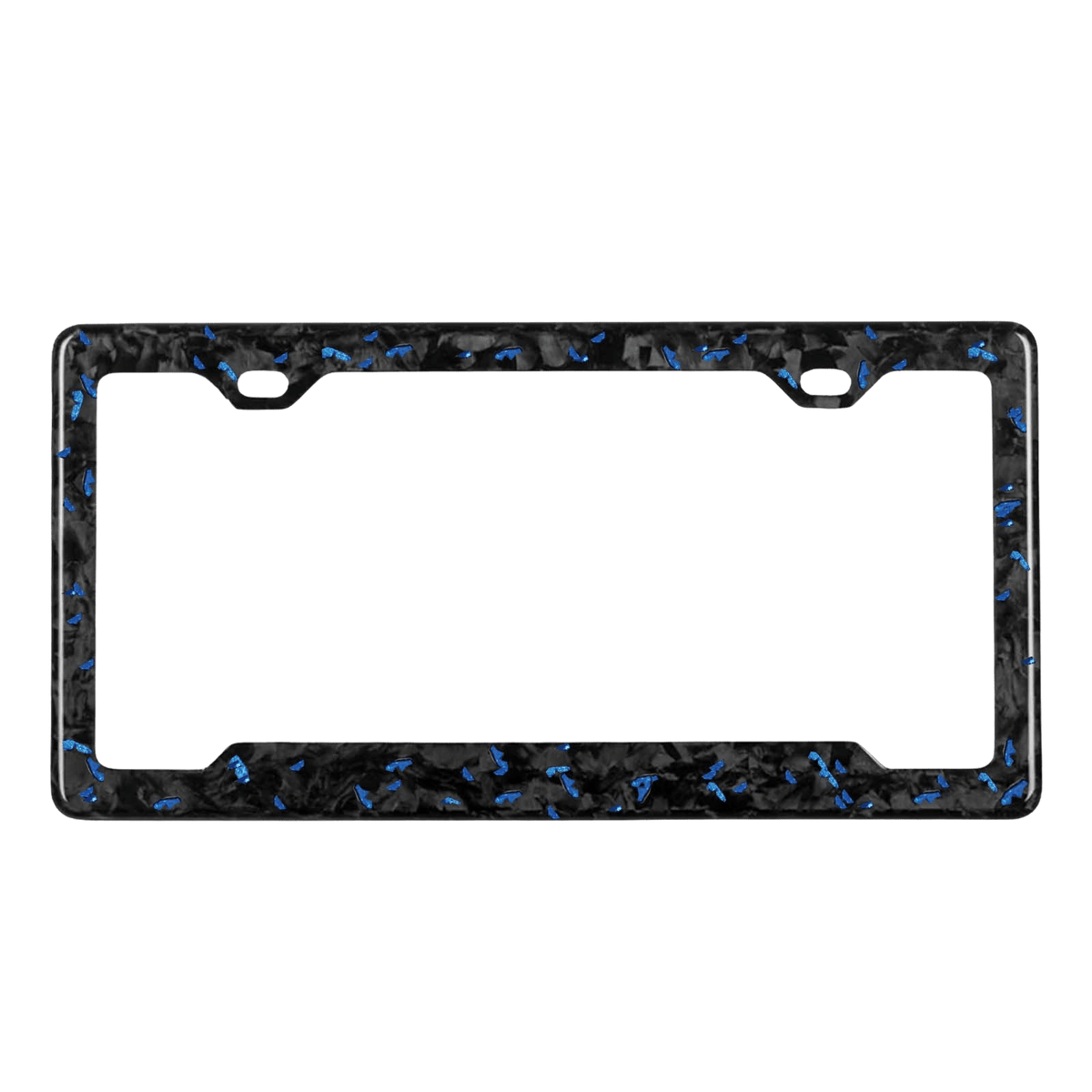 Forged Carbon Fiber License Plate Frame | Blue Fragment - Pristine Carbon