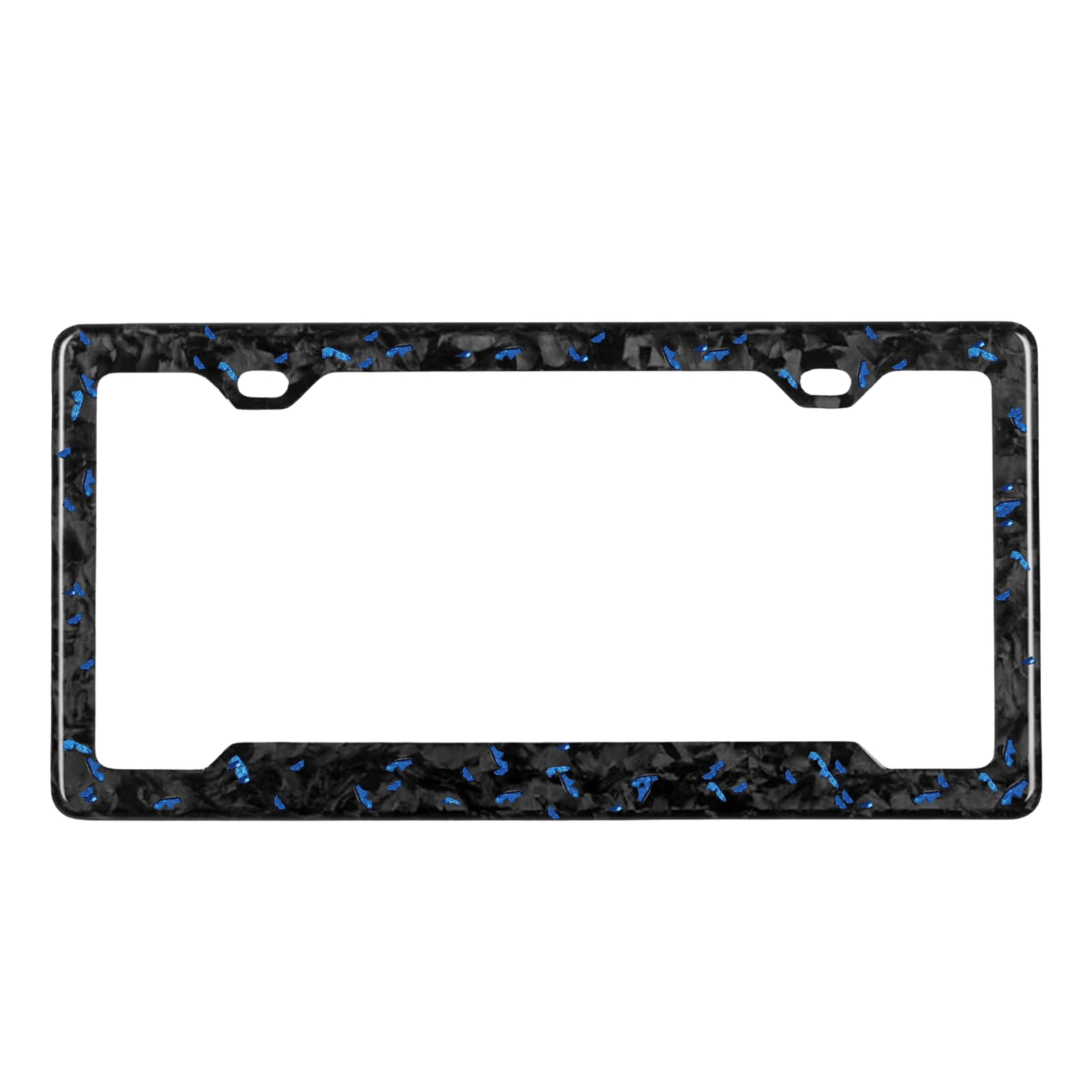 Forged Carbon Fiber License Plate Frame | Blue Fragment - Pristine Carbon