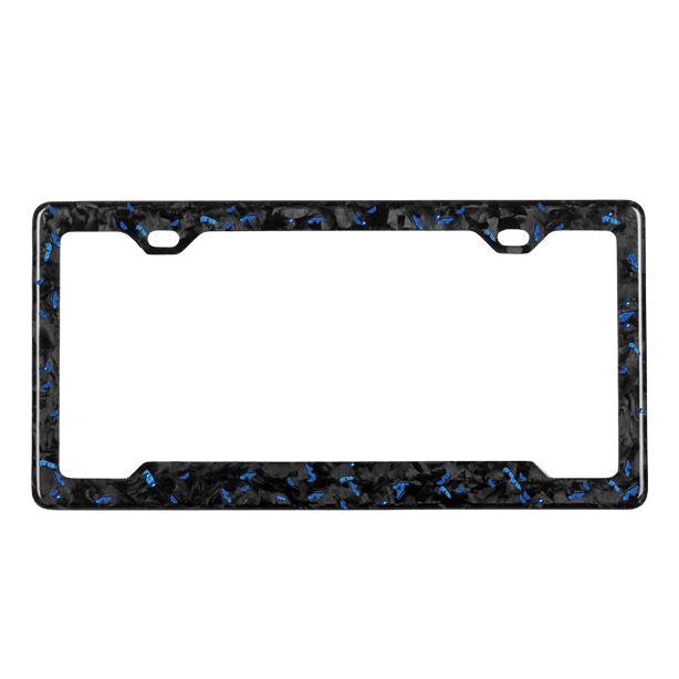 Forged Carbon Fiber License Plate Frame | Blue Fragment - Pristine Carbon