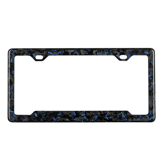 Forged Carbon Fiber License Plate Frame | Blue Fragment - Pristine Carbon