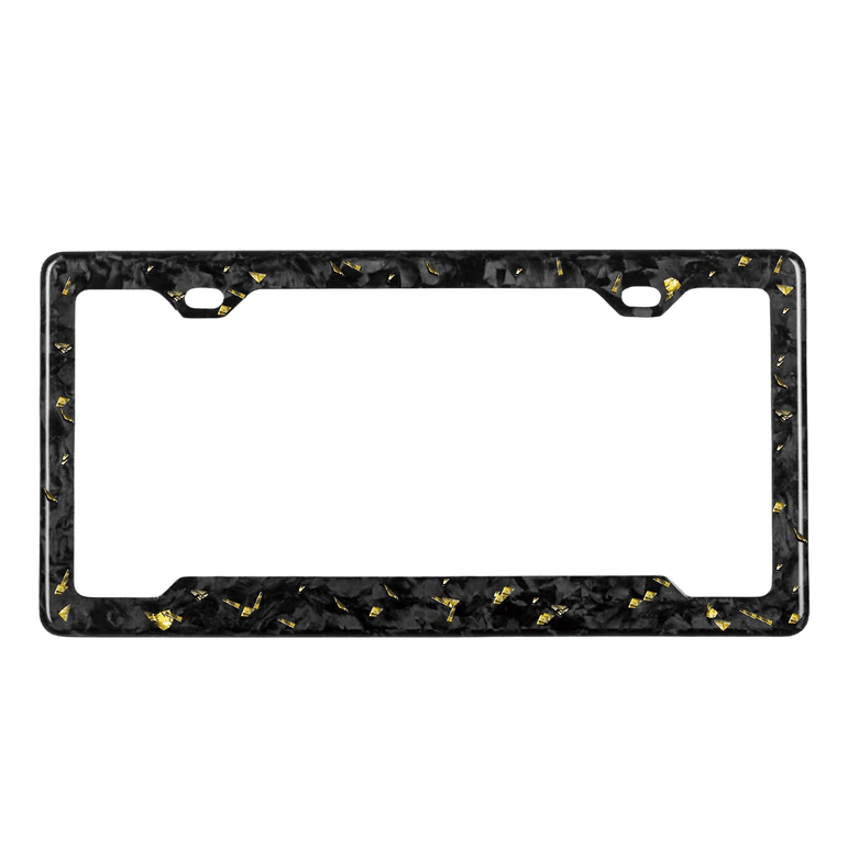 Forged Carbon Fiber License Plate Frame | Gold Fragment - Pristine Carbon