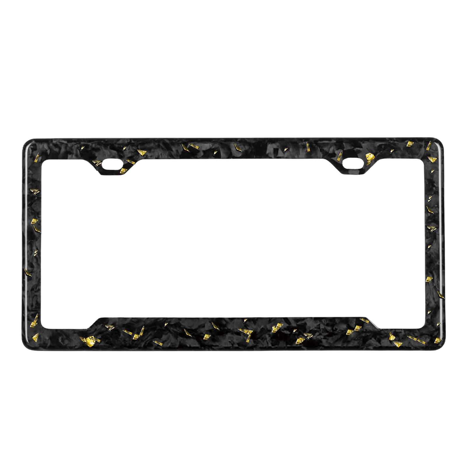 Forged Carbon Fiber License Plate Frame | Gold Fragment - Pristine Carbon