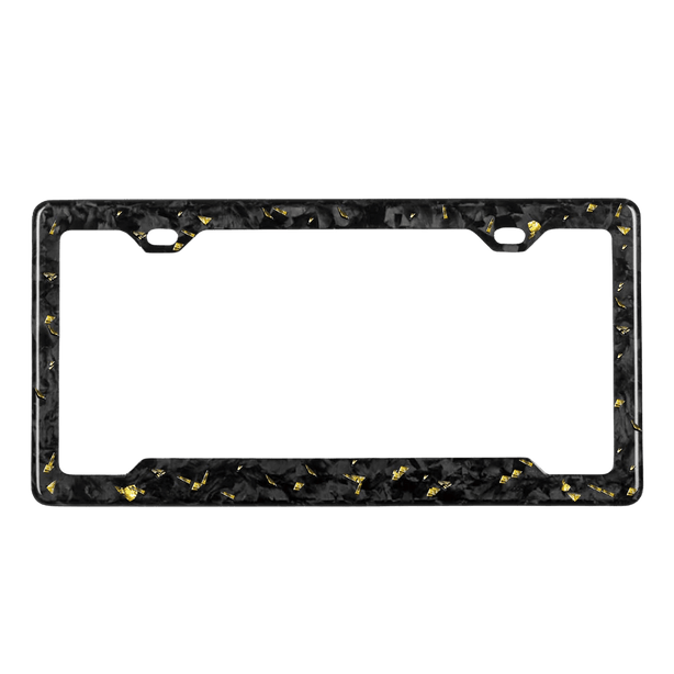 Forged Carbon Fiber License Plate Frame | Gold Fragment - Pristine Carbon