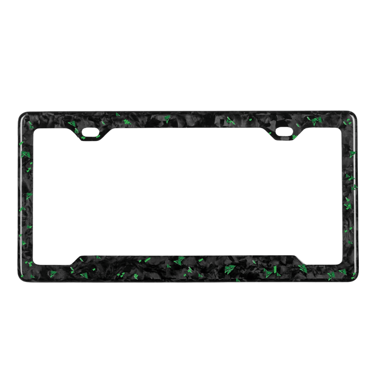 Forged Carbon Fiber License Plate Frame | Green Fragment - Pristine Carbon