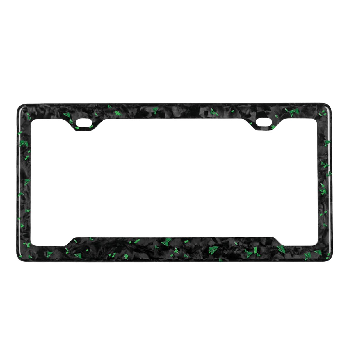 Forged Carbon Fiber License Plate Frame | Green Fragment - Pristine Carbon