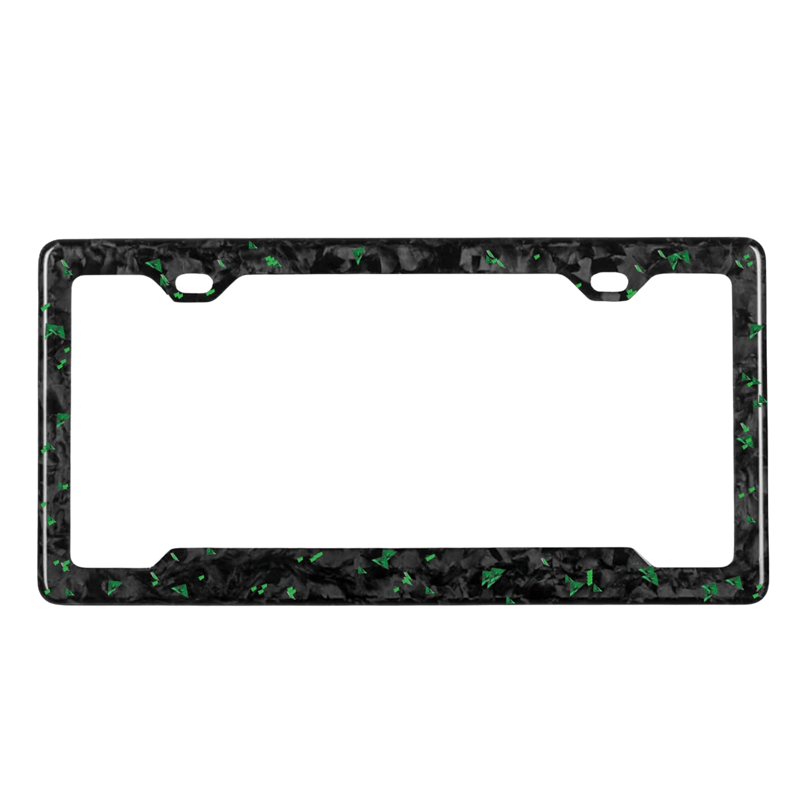 Forged Carbon Fiber License Plate Frame | Green Fragment - Pristine Carbon