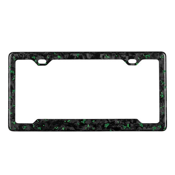 Forged Carbon Fiber License Plate Frame | Green Fragment - Pristine Carbon