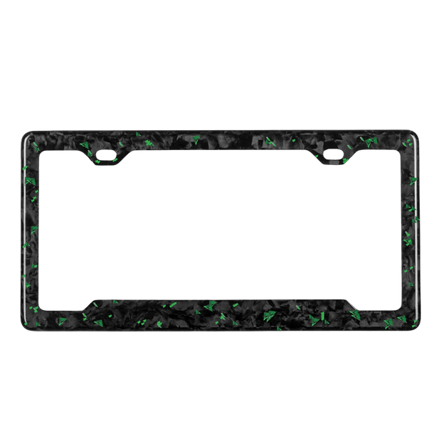 Forged Carbon Fiber License Plate Frame | Green Fragment - Pristine Carbon