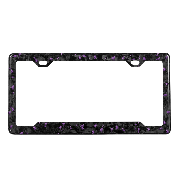 Forged Carbon Fiber License Plate Frame | Purple Fragment - Pristine Carbon