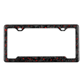 Forged Carbon Fiber License Plate Frame | Red Fragment - Pristine Carbon