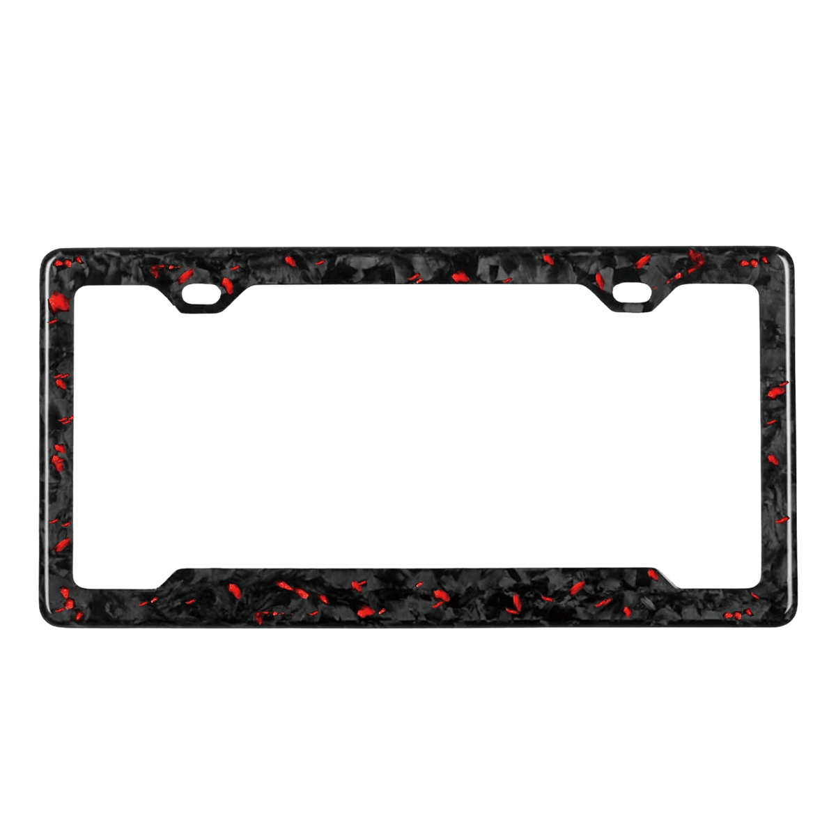 Forged Carbon Fiber License Plate Frame | Red Fragment - Pristine Carbon