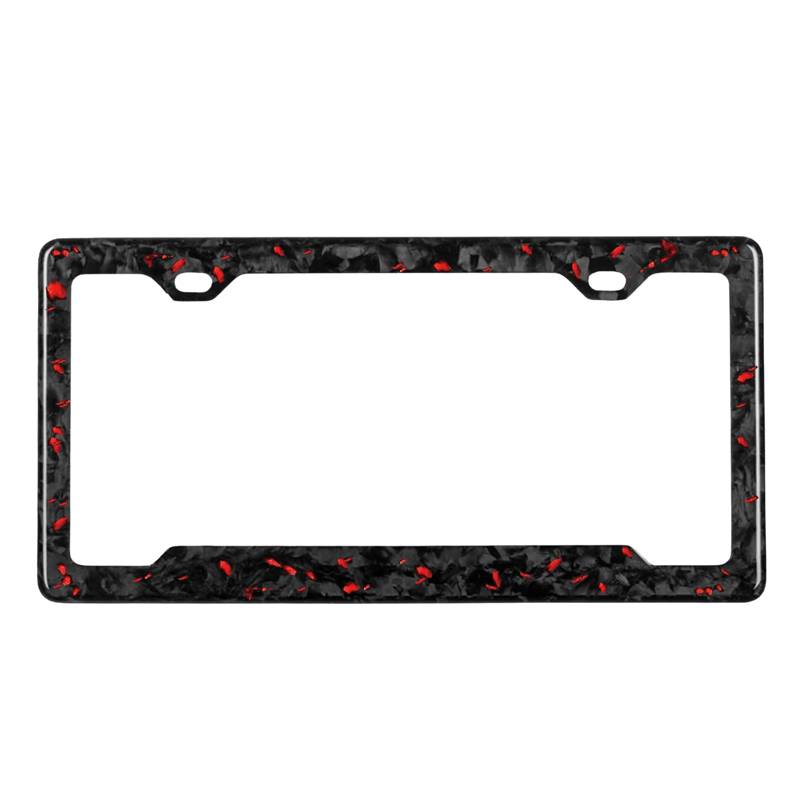 Forged Carbon Fiber License Plate Frame | Red Fragment - Pristine Carbon