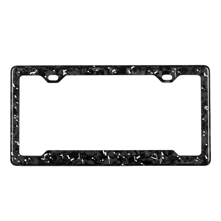 Forged Carbon Fiber License Plate Frame | Silver Fragment - Pristine Carbon