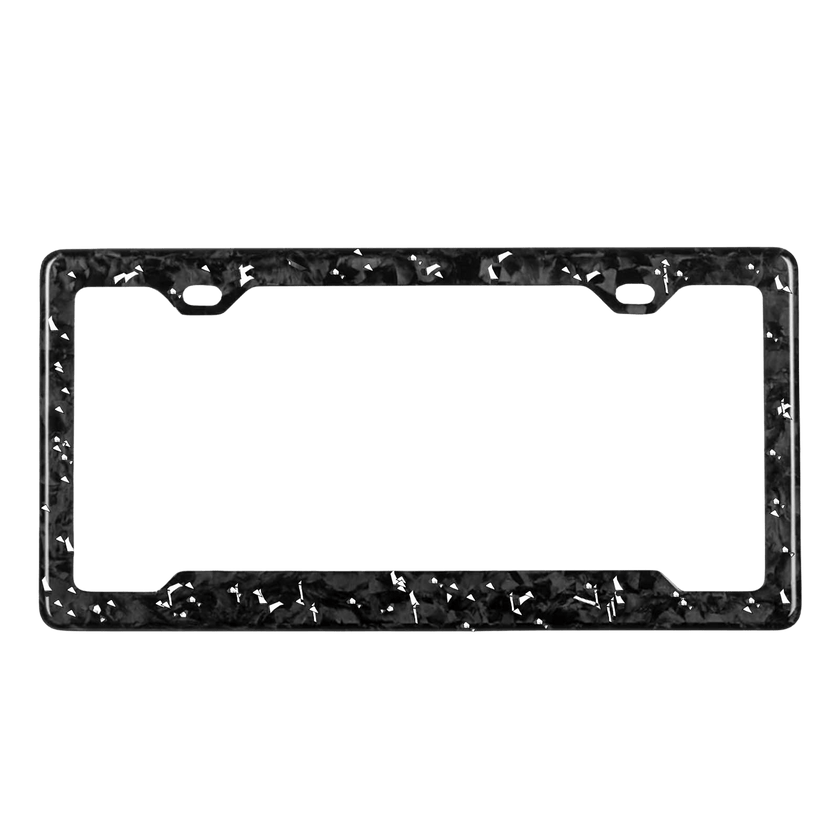 Forged Carbon Fiber License Plate Frame | Silver Fragment - Pristine Carbon