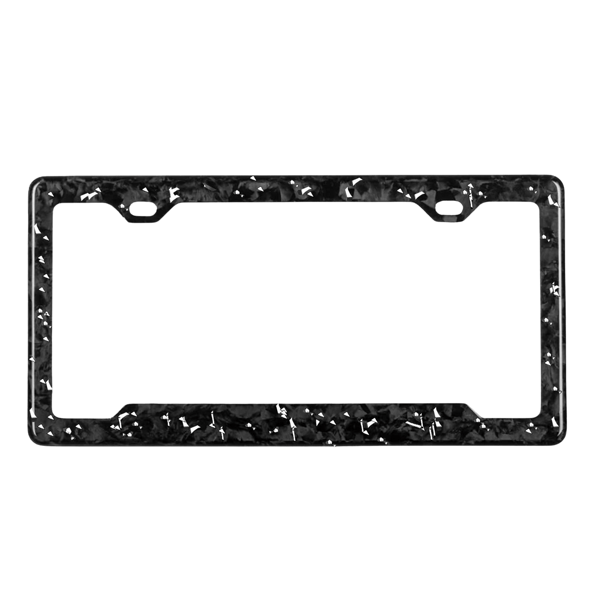 Forged Carbon Fiber License Plate Frame | Silver Fragment - Pristine Carbon