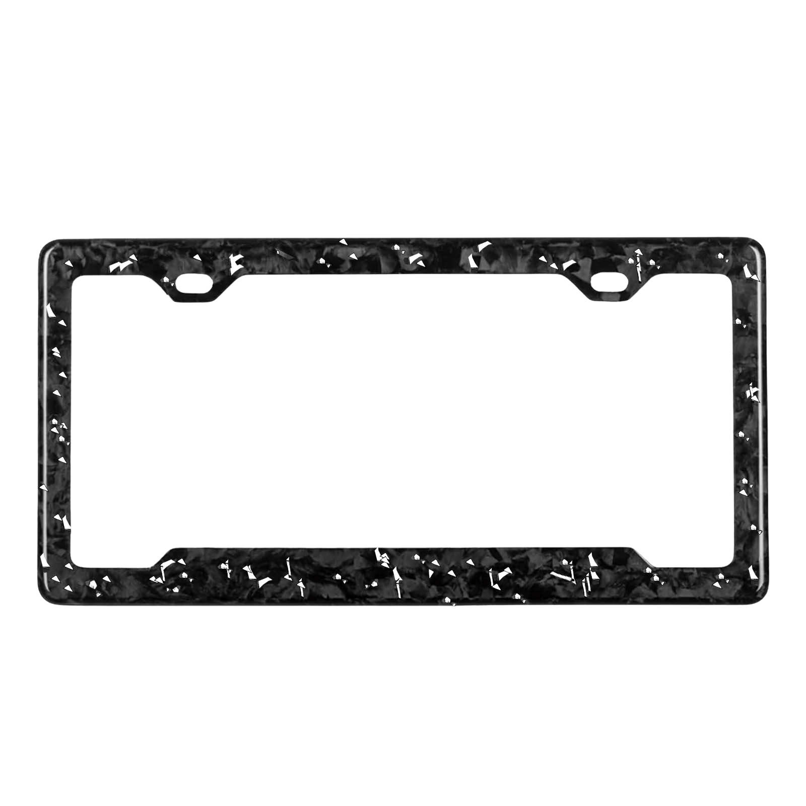 Forged Carbon Fiber License Plate Frame | Silver Fragment - Pristine Carbon