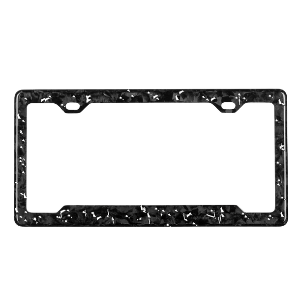 Forged Carbon Fiber License Plate Frame | Silver Fragment - Pristine Carbon