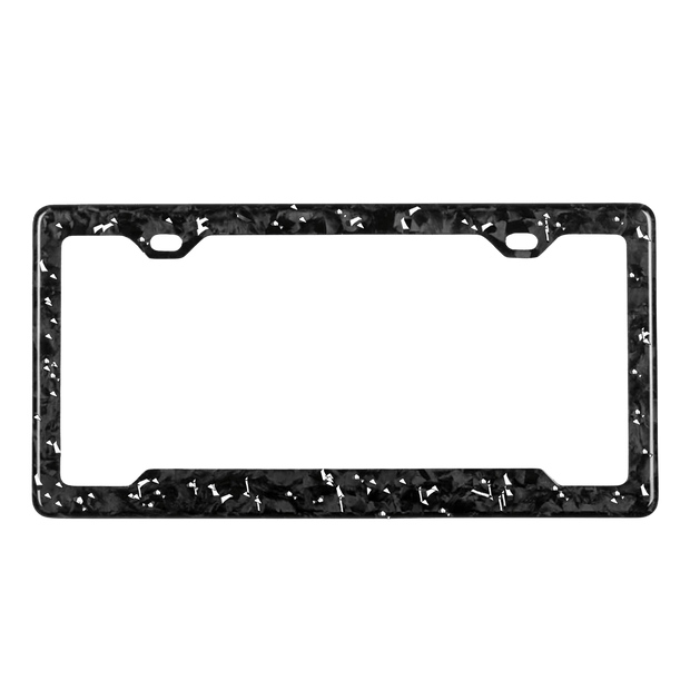 Forged Carbon Fiber License Plate Frame | Silver Fragment - Pristine Carbon