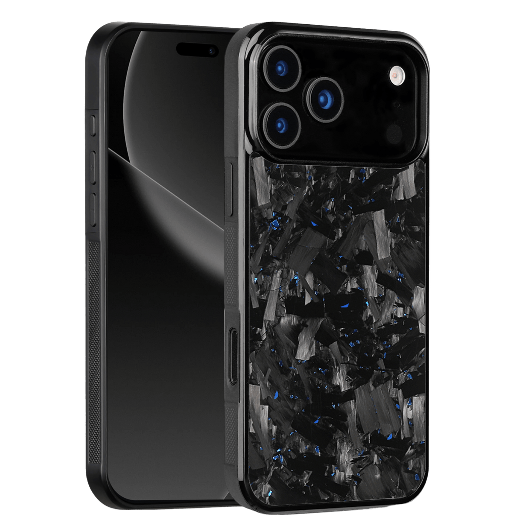 Forged Carbon iPhone Case – Blue Fragment Large | Forge Series V1 - Pristine Carbon