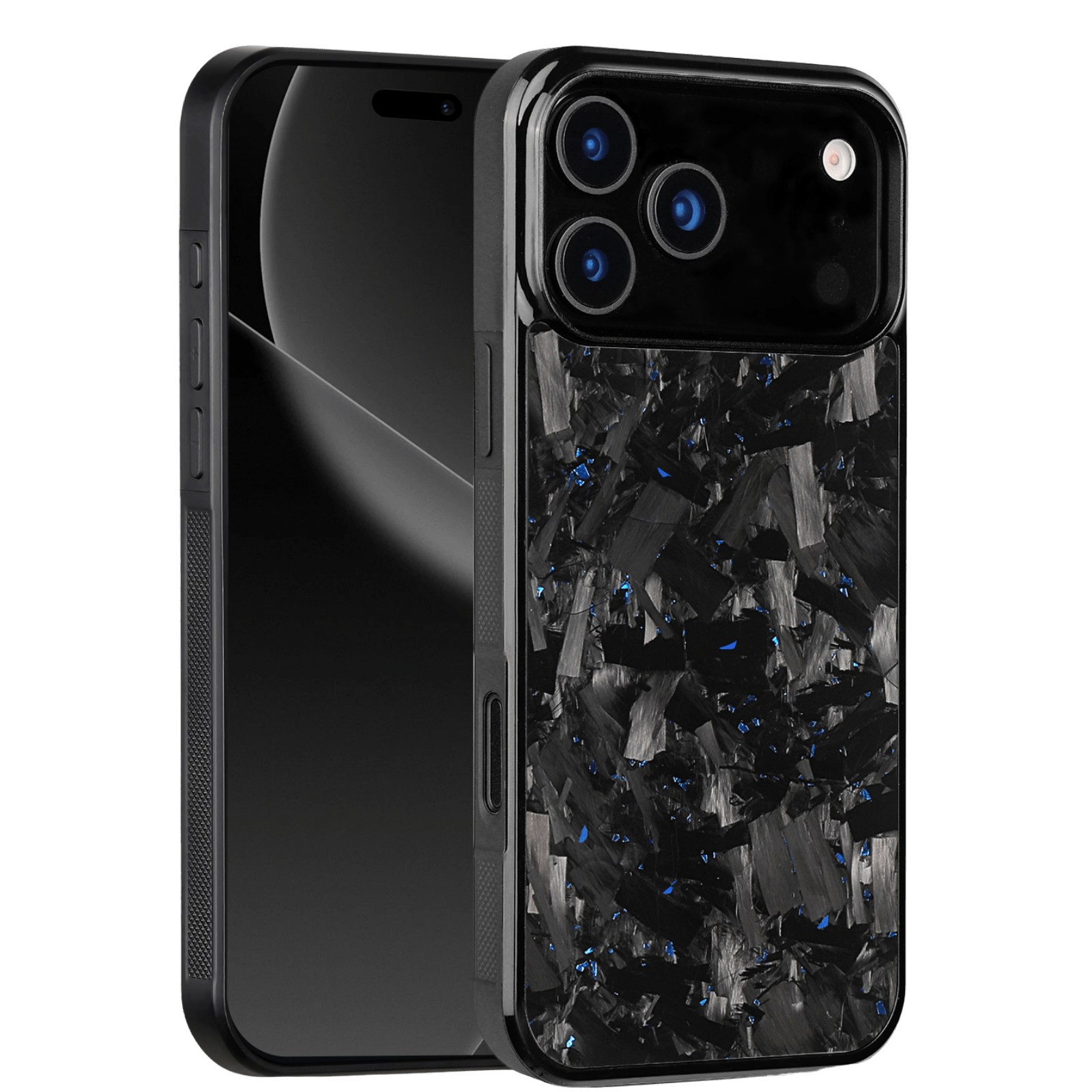 Forged Carbon iPhone Case – Blue Fragment Large | Forge Series V1 - Pristine Carbon