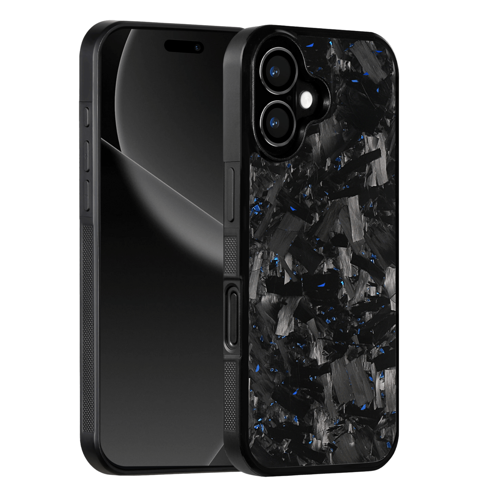 Forged Carbon iPhone Case – Blue Fragment Large | Forge Series V1 - Pristine Carbon