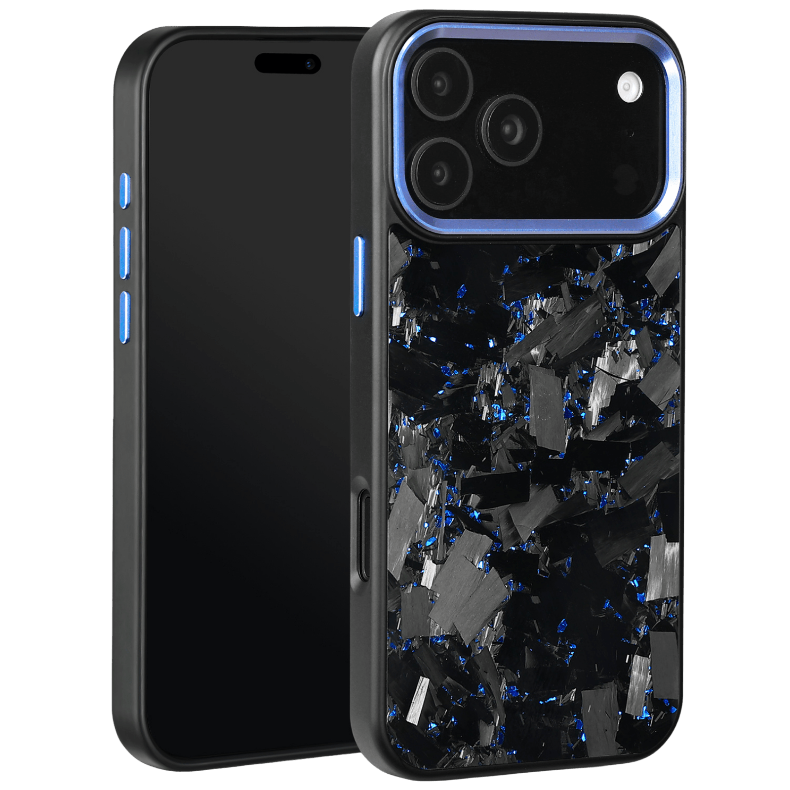 Forged Carbon iPhone Case – Blue Large Fragment | Forge Series V2 - Pristine Carbon