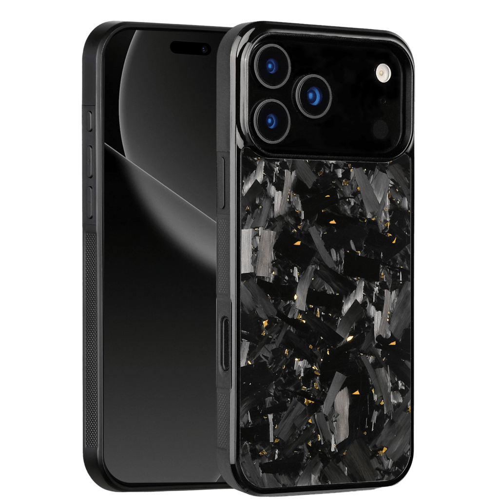 Forged Carbon iPhone Case – Gold Fragment Large | Forge Series V1 - Pristine Carbon
